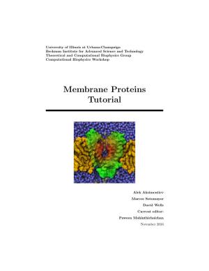 Membrane Proteins Tutorial