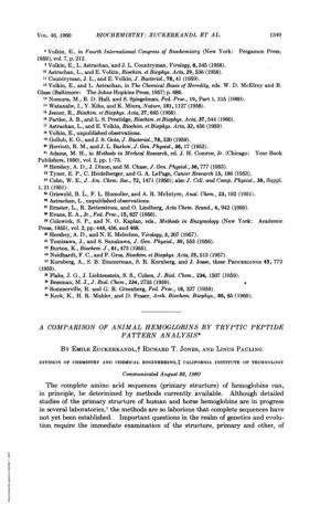 Vol. 46, 1960 Biochemistry: Zuckerkandl Et Al. 1349