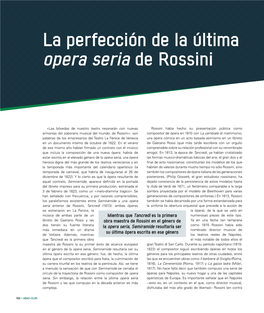 La Perfección De La Última Opera Seria De Rossini