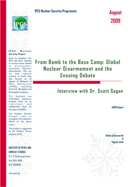 From Bomb to the Base Camp: Global to Disarmament, Especially Nuclear Disarmament
