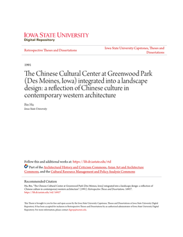 The Chinese Cultural Center at Greenwood Park (Des Moines, Iowa)