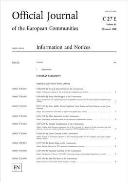 Official Journal C27E Volume 43 of the European Communities 29 January 2000
