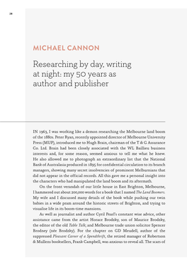 Researching by Day, Writing at Night: My 50 Years As Author and Publisher