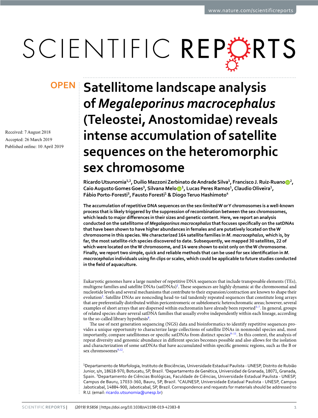 Satellitome Landscape Analysis of Megaleporinus