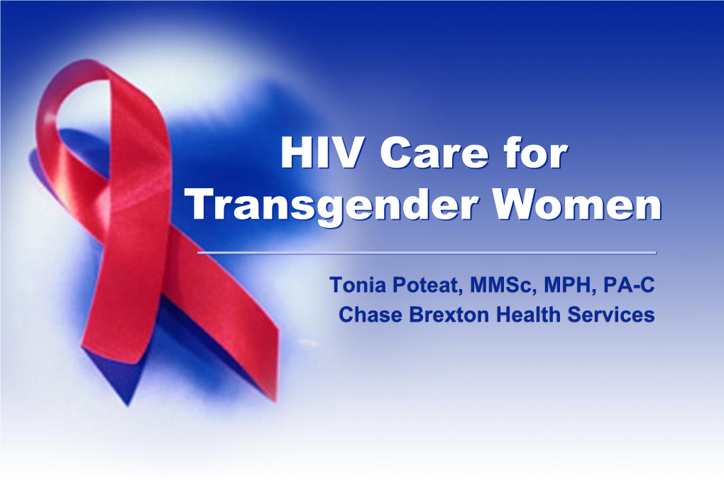 HIV Care for Transgender Women