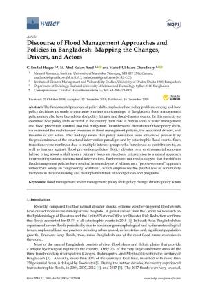 Discourse of Flood Management Approaches and Policies in Bangladesh: Mapping the Changes, Drivers, and Actors