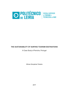 THE SUSTAINABILITY of SURFING TOURISM DESTINATIONS a Case Study of Peniche, Portugal