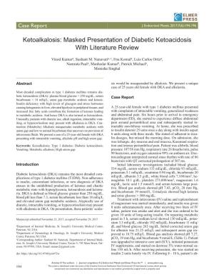 Ketoalkalosis: Masked Presentation of Diabetic Ketoacidosis with Literature Review