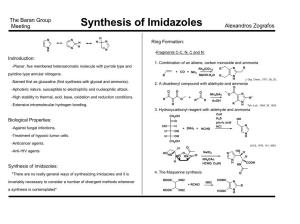 Synthesis of Imidazoles Alexandros Zografos