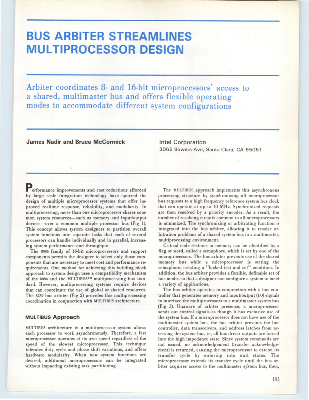 Bus Arbiter Streamlines Multiprocessor Design