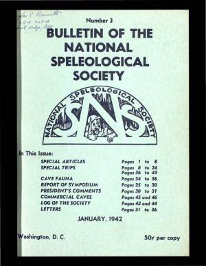 1-Ulletin of the National Speleological Society