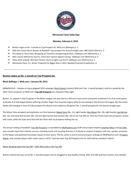 Minnesota Twins Daily Clips Monday, February 2, 2015