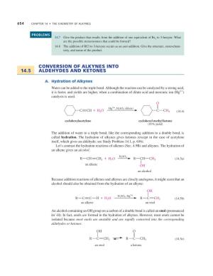 14.5 Conversion of Alkynes Into Aldehydes and Ketones 655