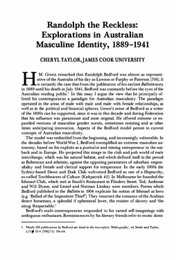 Randolph the Reckless: Explorations in Australian Masculine Identity, 1889-1941