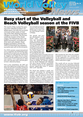 Busy Start of the Volleyball and Beach Volleyball Season at the Fivb