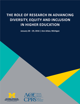 The Role of Research in Advancing Diversity, Equity and Inclusion in Higher Education