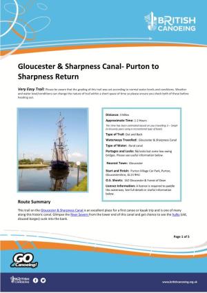 Gloucester & Sharpness Canal- Purton to Sharpness Return