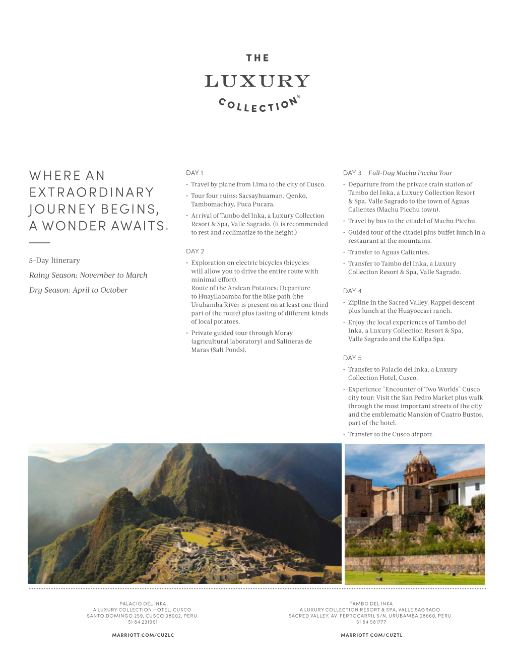 Cusco Travel Itineraries Option 2