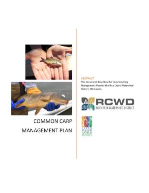 Common Carp Management Plan for the Rice Creek Watershed District, Minnesota
