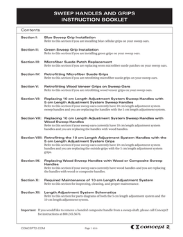 Sweep Handles and Grips Instruction Booklet