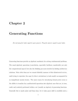 Chapter 2 Generating Functions
