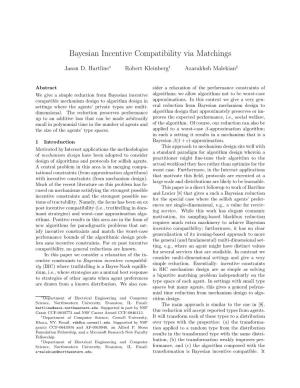 Bayesian Incentive Compatibility Via Matchings
