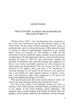 László Dányi the Eccentric Against the Mainstream