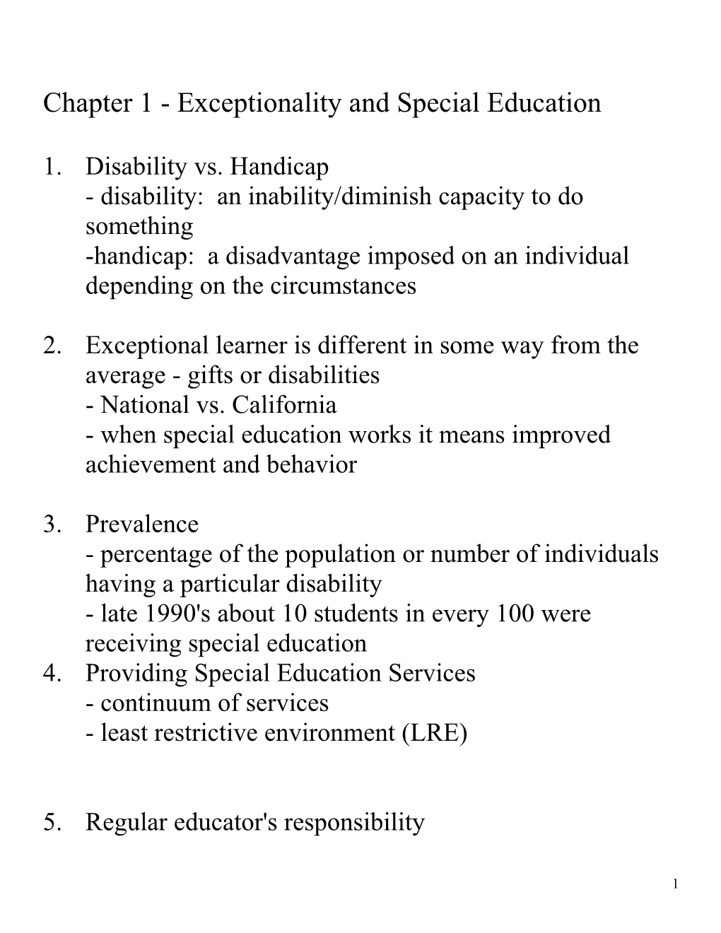 Chapter 1 - Exceptionality and Special Education