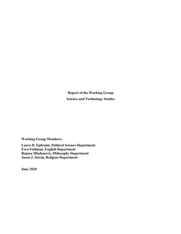Science and Technology Studies Report