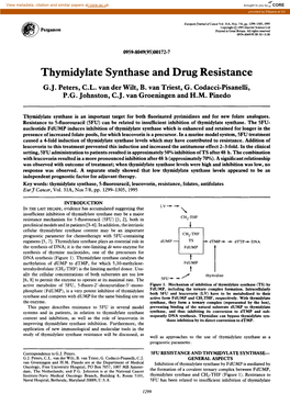Thymidylate Synthase and Drug Resistance