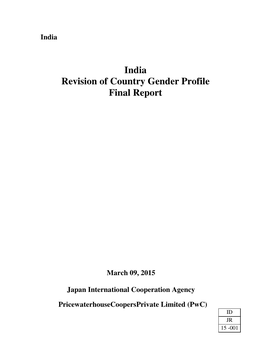 India Revision of Country Gender Profile Final Report