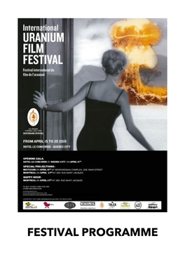 5Th International Uranium Film Festival Programme Quebec 2015