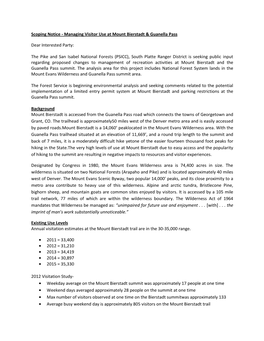 Managing Visitor Use at Mount Bierstadt & Guanella Pass Dear