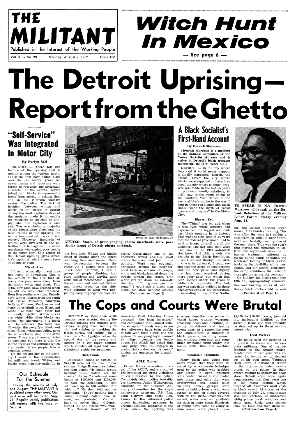 The Detroit Uprising Report from the Ghetto