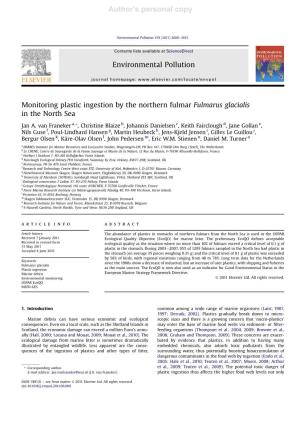 Monitoring Plastic Ingestion by the Northern Fulmar Fulmarus Glacialis in the North Sea