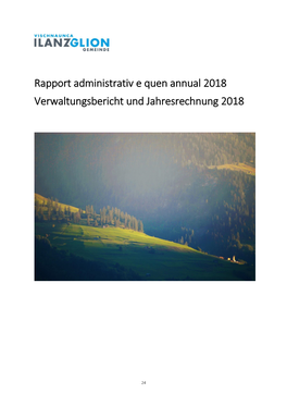 Rapport Administrativ E Quen Annual 2018 Verwaltungsbericht Und Jahresrechnung 2018