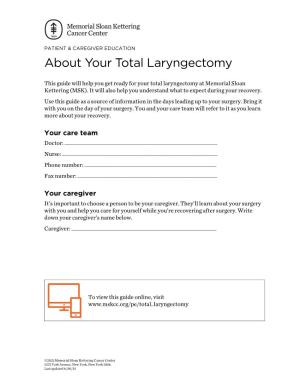 About Your Total Laryngectomy