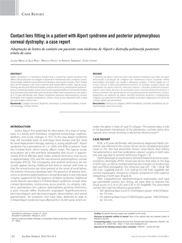 Contact Lens Fitting in a Patient with Alport Syndrome And