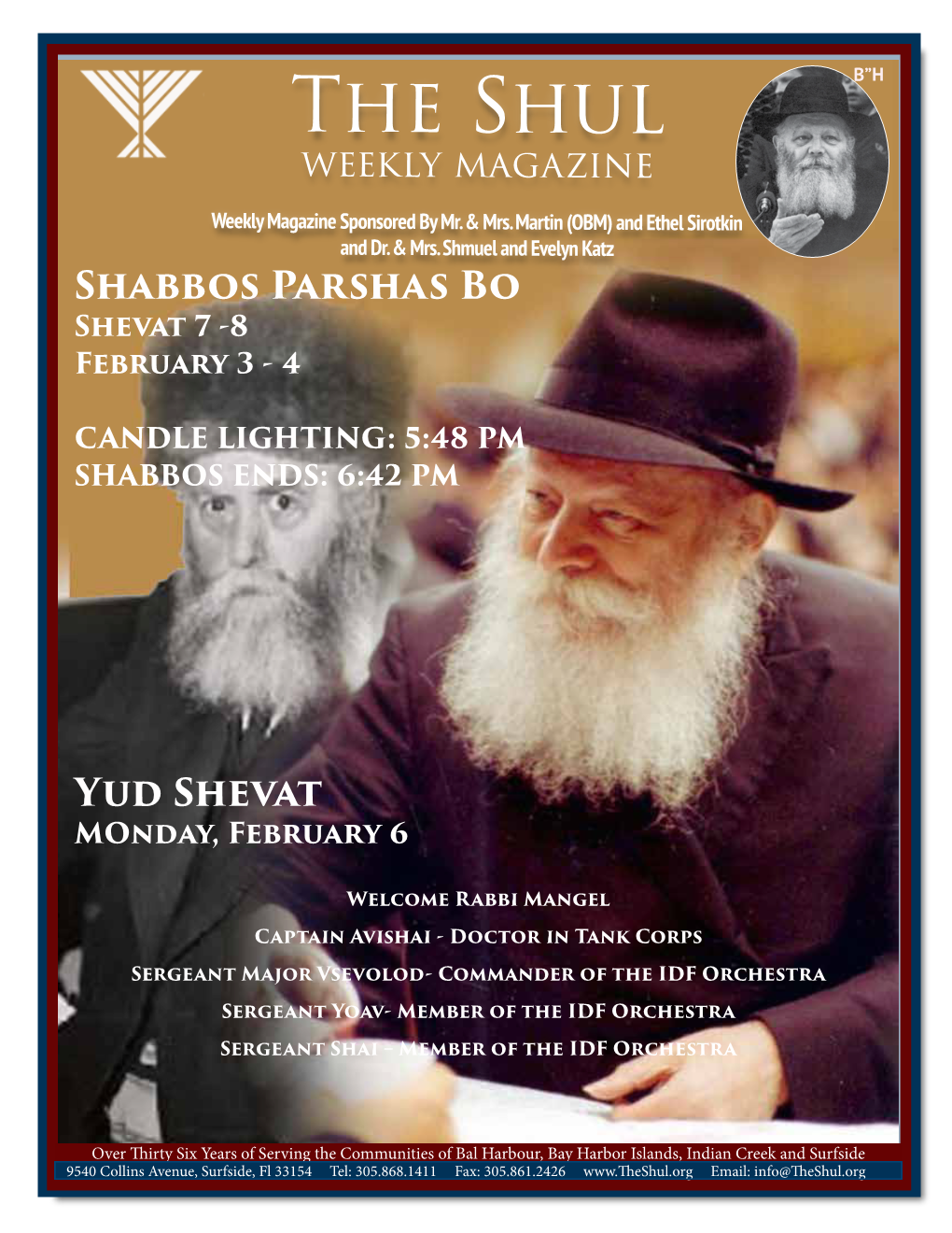 The Shul Weekly Magazine Weekly Magazine Sponsored by Mr