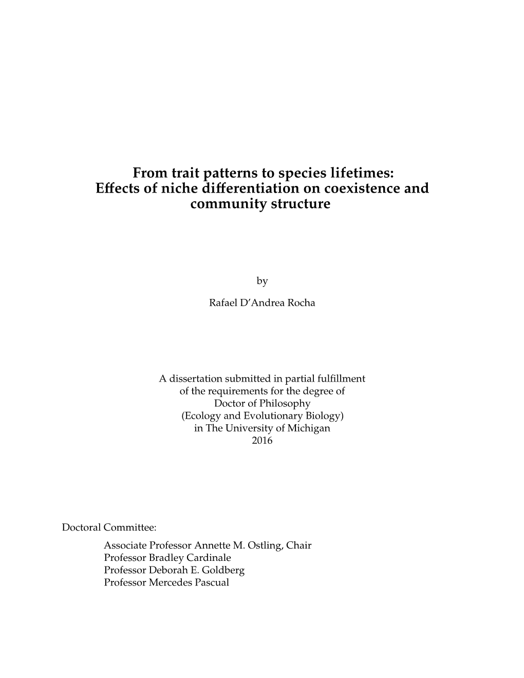 Effects of Niche Differentiation on Coexistence and Community Structure