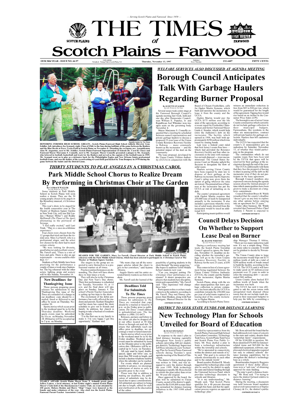 THE TIMES of Scotch Plains – Fanwood Thursday, November 13, 1997 Page 10 the Westfield Leader— Serving Scotch Plains and Fanwood Since 1959 —