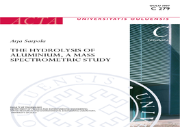 The Hydrolysis of Aluminium, a Mass Spectrometric Study