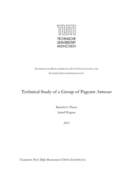 Technical Study of a Group of Pageant Armour