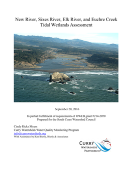 New River, Sixes River, Elk River, and Euchre Creek Tidal Wetlands Assessment