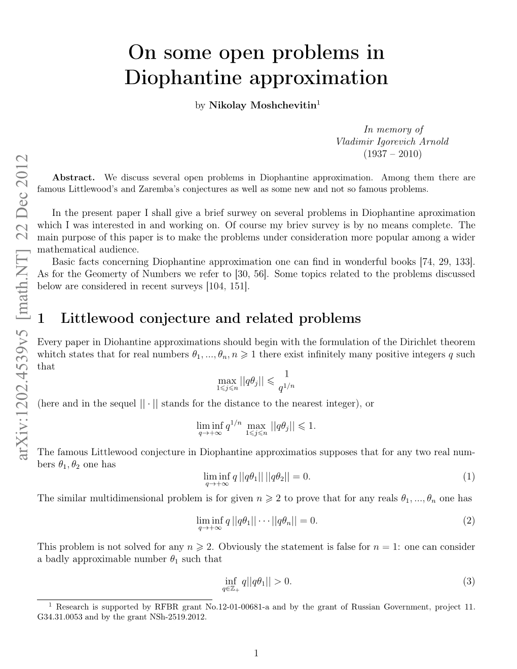 On Some Open Problems in Diophantine Approximation