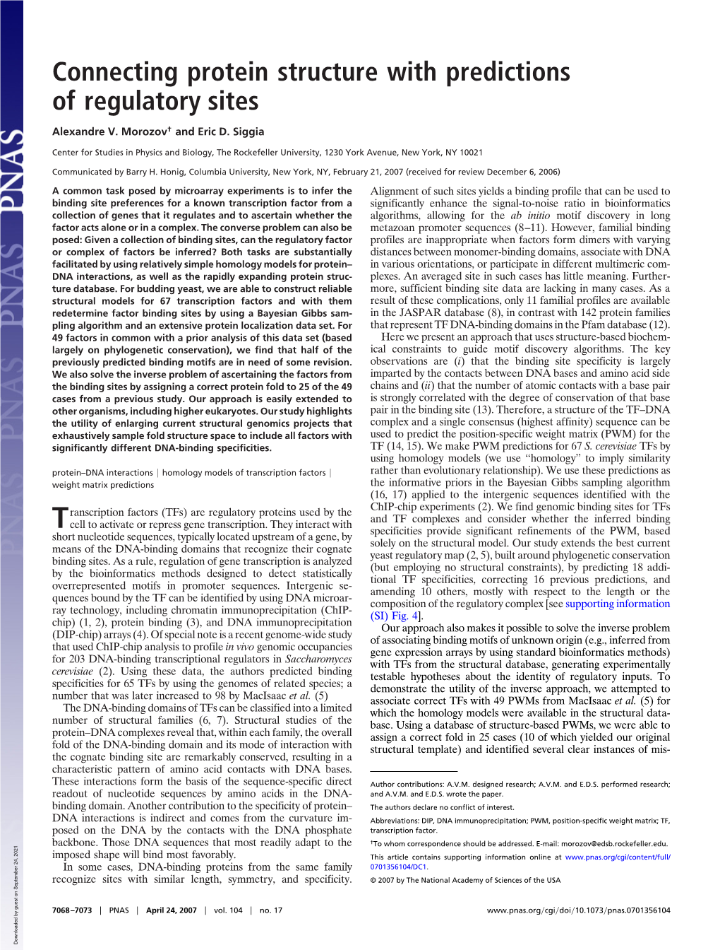 Connecting Protein Structure with Predictions of Regulatory Sites