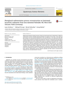 Pleniglacial Sedimentation Process Reconstruction on Laminated Lacustrine Sediments from Lava-Dammed Paleolake Alf, West Eifel Volcanic Field (Germany)