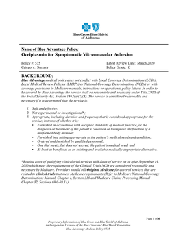Ocriplasmin for Symptomatic Vitreomacular Adhesion