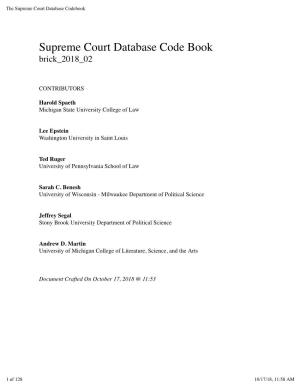 Supreme Court Database Code Book Brick 2018 02