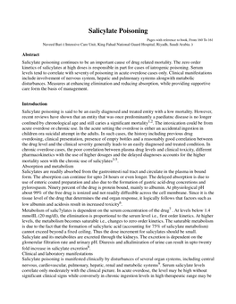 Salicylate Poisoning